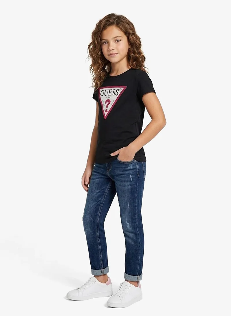 GUESS Youth Logo Crew Neck T-Shirt