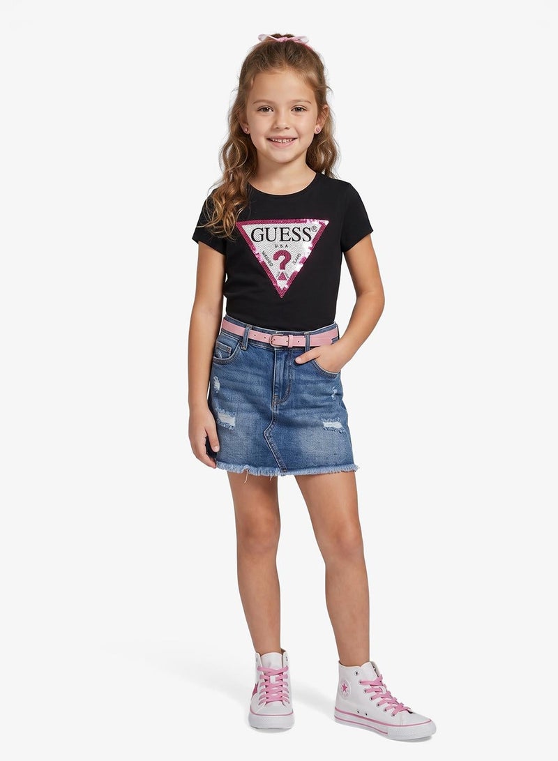 GUESS Youth Logo Crew Neck T-Shirt - Image 1