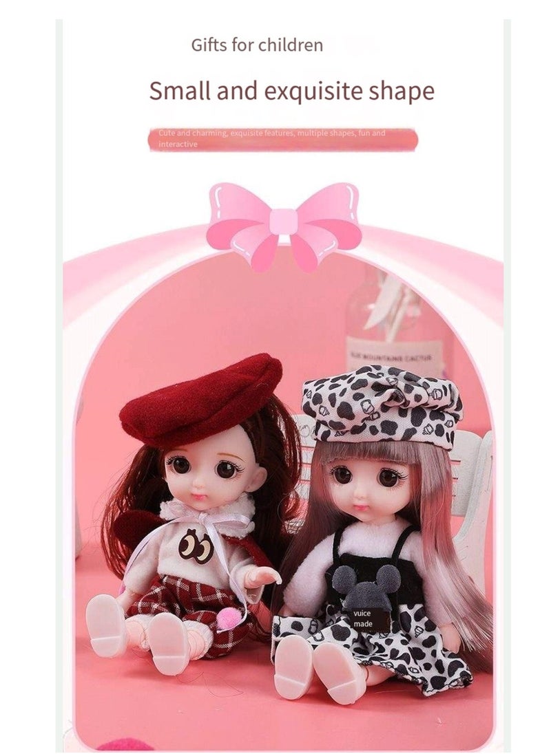 17 cm small doll princess gift box set children's girl clothes changeable dress-up Fashion Dolls Collection Set, 5 Pieces with Different Outfits, Pink Gift Box Girl gift (sweet)  - Image 4