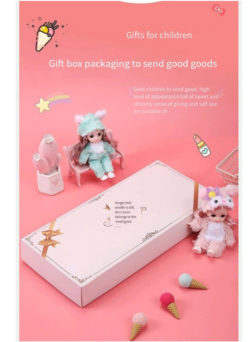 17 cm small doll princess gift box set children's girl clothes changeable dress-up Fashion Dolls Collection Set, 5 Pieces with Different Outfits, Pink Gift Box Girl gift (sweet)  - Image 5