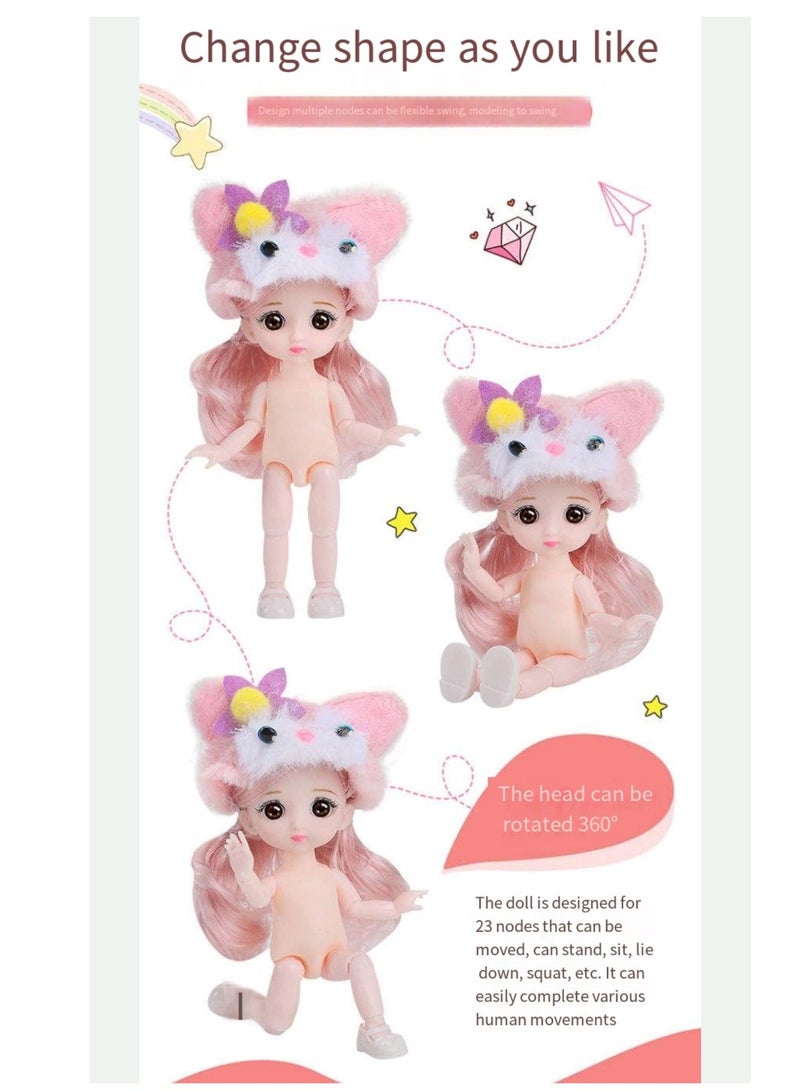 17 سم دمية صغيرة الأميرة هدية مربع مجموعة ملابس أطفال للفتيات قابلة للتغيير مجموعة مجموعة دمى الموضة ، 5 قطع مع ملابس مختلفة ، هدية وردية هدية للفتاة (حلو) - Image 4