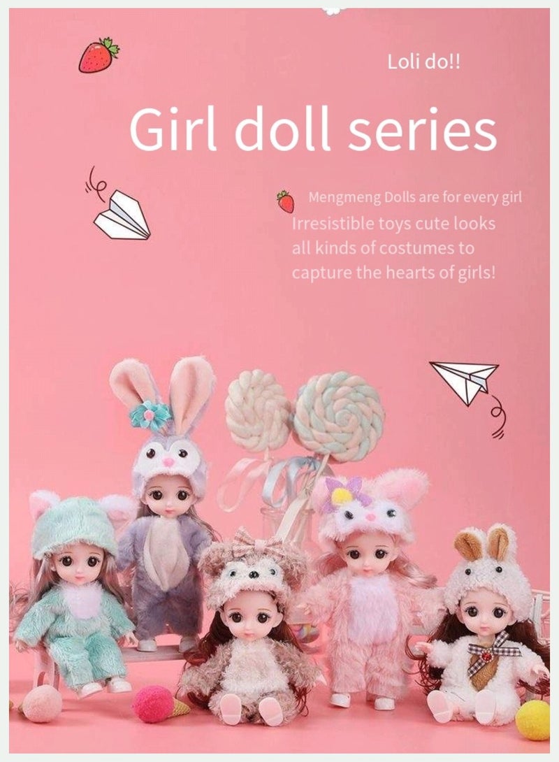 17 سم دمية صغيرة الأميرة هدية مربع مجموعة ملابس أطفال للفتيات قابلة للتغيير مجموعة مجموعة دمى الموضة ، 5 قطع مع ملابس مختلفة ، هدية وردية هدية للفتاة (حلو) - Image 2