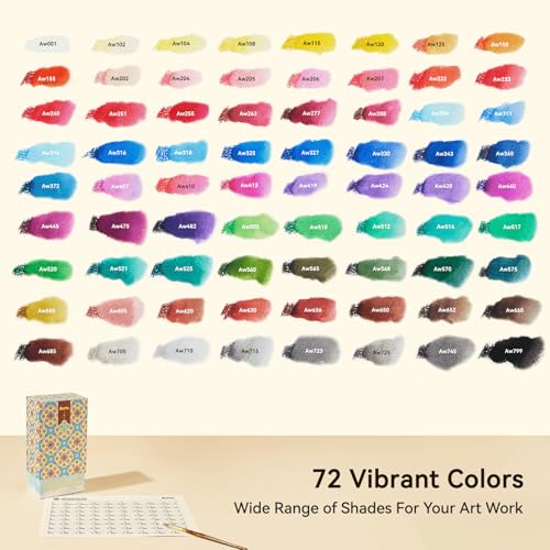 Arrtx 72 Colors Water-Soluble Colored Pencils Set with Nylon Brush - Premium Quality Watercolor Pencil Art Supplies for Drawing, Sketching, and Coloring - Image 2