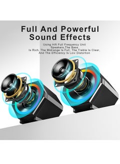 SADA Mini USB Wired PC Speaker Stereo Bass Music Player with RGB Atmosphere Light  - Image 5
