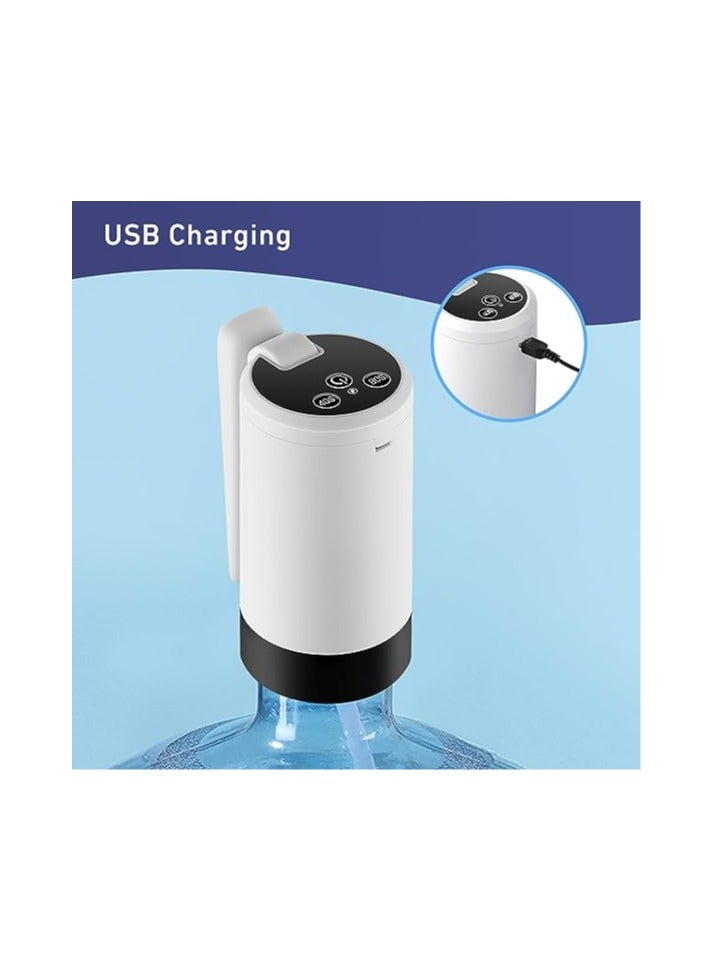 SOLARAE Foldable 5 Gallon Water Dispenser with Electric Pump, Portable Drinking Water Pump with Timing and Quantitative Features, 3 Button Modes, Rechargeable (White) - 1 Pack - Image 3