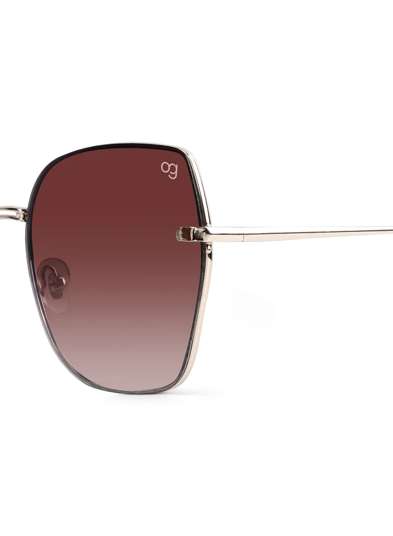 Woggles Stylish & Classy UV Protected Golden Oversized Sunglasses | Men & Women