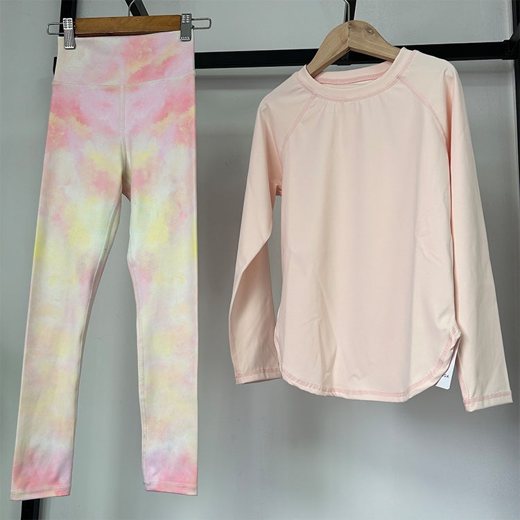 New Comfortable Outer Wear Long-Sleeved Printed Trousers Tight Quick-Drying Breathable Children'S Physical Education Sports Yoga Suit - Image 4
