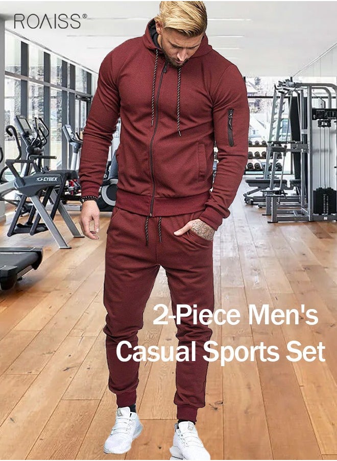 roaiss - Mens Sweatsuits 2 Piece Hoodie Tracksuit Sets Casual Comfy Jogging Athletic Running Sports Suits Full Zip For Men - Image 1
