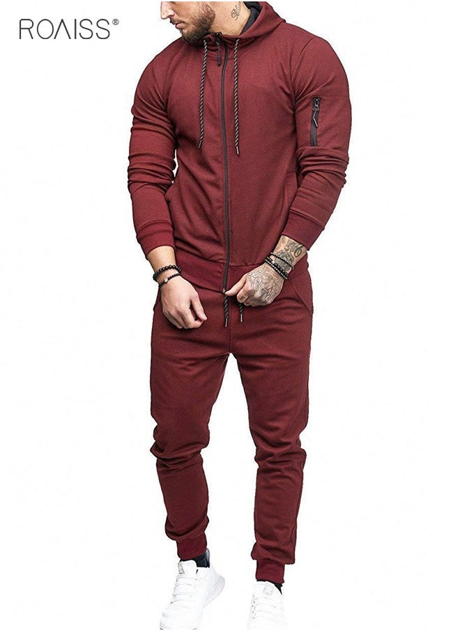 roaiss - Mens Sweatsuits 2 Piece Hoodie Tracksuit Sets Casual Comfy Jogging Athletic Running Sports Suits Full Zip For Men - Image 1