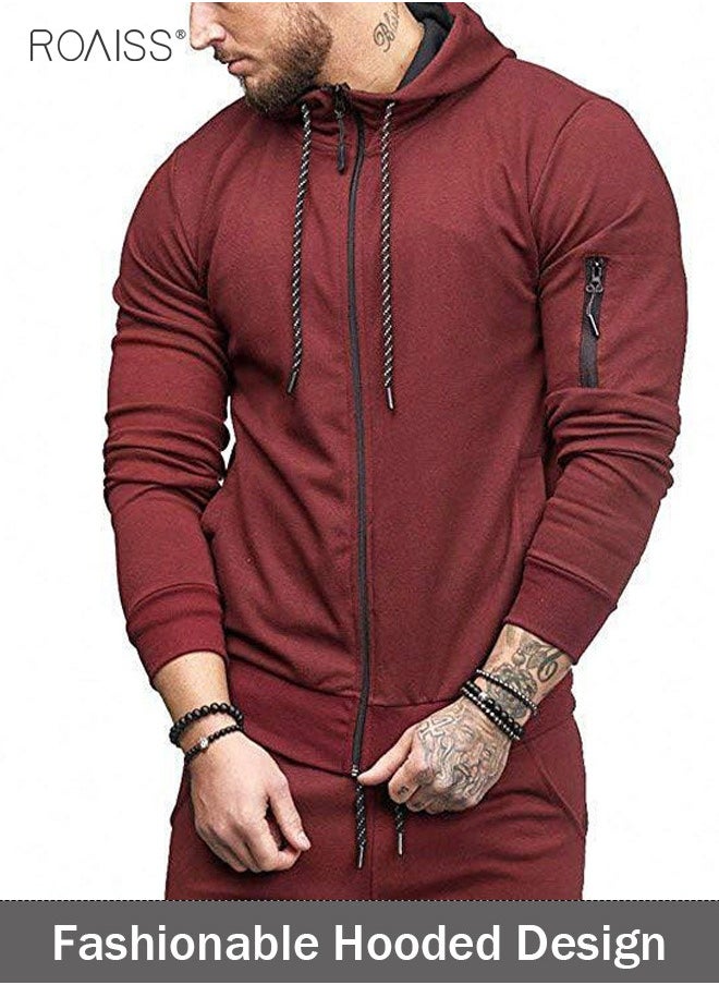 roaiss - Mens Sweatsuits 2 Piece Hoodie Tracksuit Sets Casual Comfy Jogging Athletic Running Sports Suits Full Zip For Men - Image 1