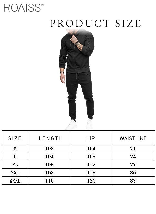 roaiss - Mens Sweatsuits 2 Piece Hoodie Tracksuit Sets Casual Comfy Jogging Athletic Running Sports Suits Full Zip For Men - Image 1