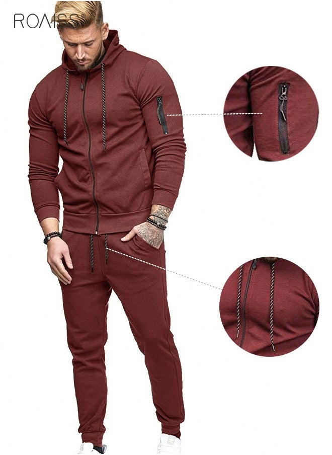 roaiss - Mens Sweatsuits 2 Piece Hoodie Tracksuit Sets Casual Comfy Jogging Athletic Running Sports Suits Full Zip For Men - Image 1