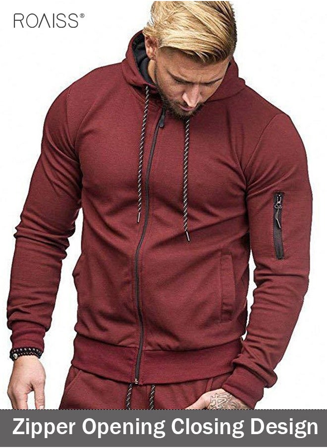 roaiss - Mens Sweatsuits 2 Piece Hoodie Tracksuit Sets Casual Comfy Jogging Athletic Running Sports Suits Full Zip For Men - Image 1