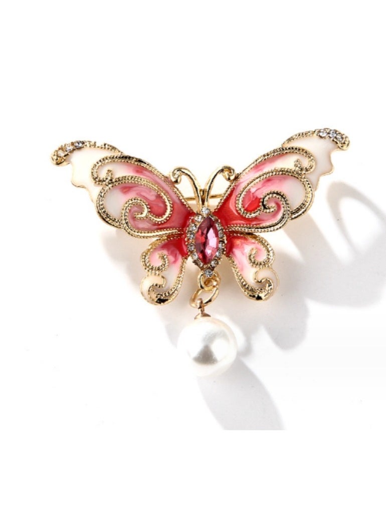 KUYING - New Minimalist Gold Cloud Patterned Butterfly Brooch - Image 1