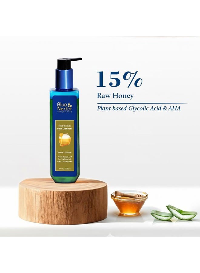 Blue Nectar Ayurvedic Tan Removal Face Wash for Glowing Skin | Honey Aloe Vera Detan Face Wash for Dry Skin, Oily Skin and Combination Skin (8 Herbs, 100ml) - Image 3