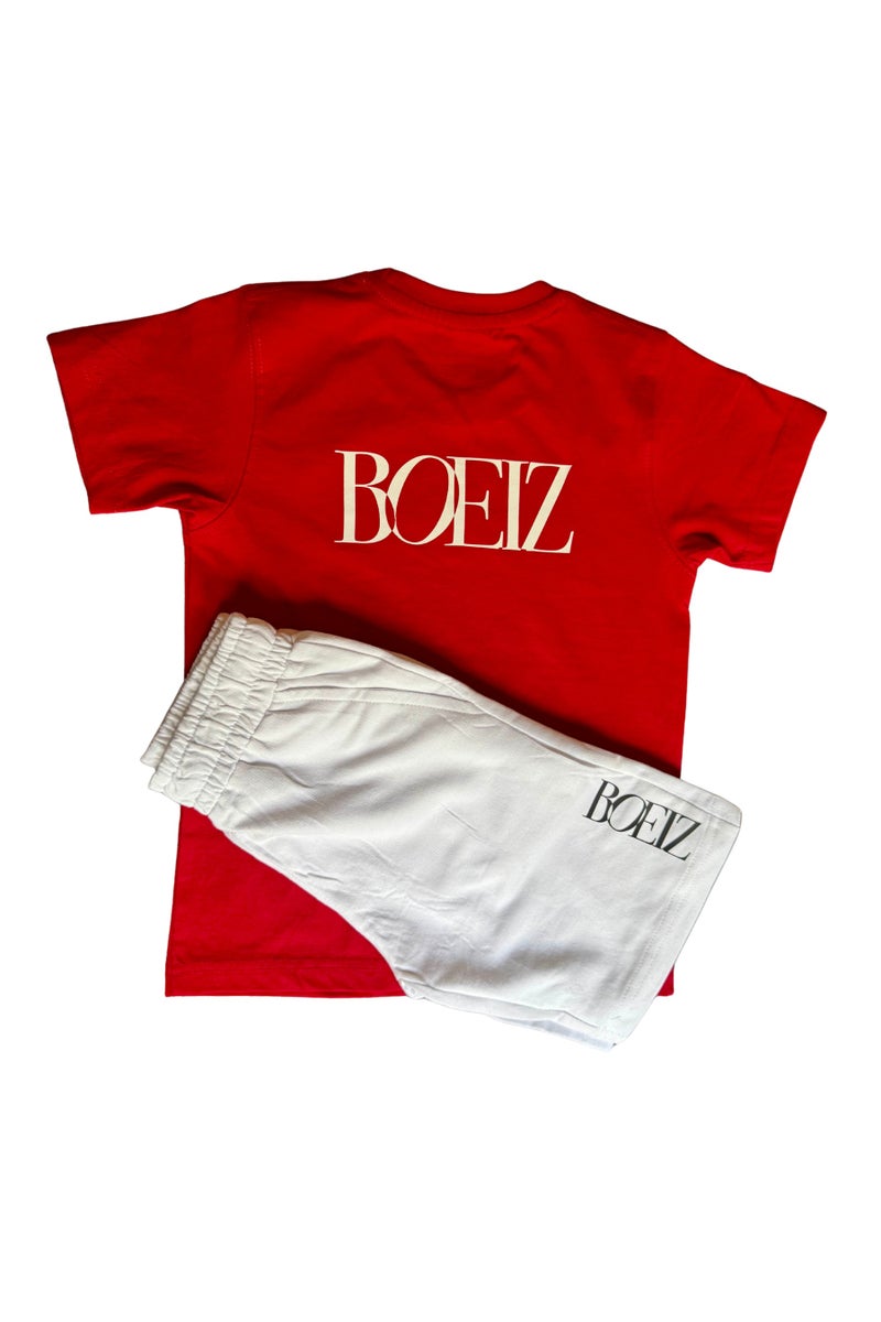 Boeiz Red Football T-Shirt & Shorts for Boys – Matching Set 13-14Y - Image 3