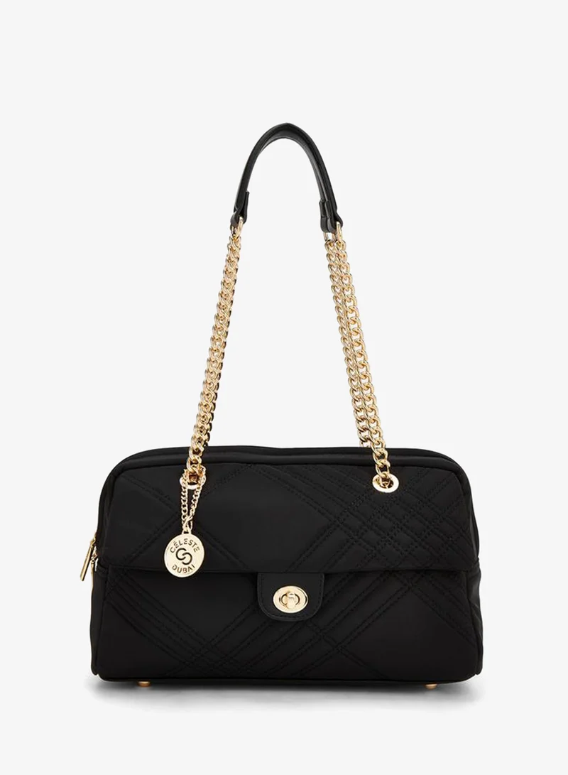 سيليست Quilted Shoulder Bag With Zip Closure