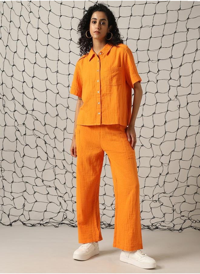 Hubberholme Self Design Double Cloth Pure Cotton Shirt With Trouser  - Image 2