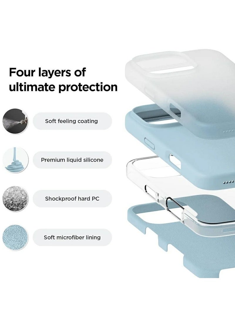 ACLIX Silicone Case Compatible with iPhone 16 Pro, Slim Liquid Silicone Phone Case with 3-Layer Soft Rubber Shockproof TPU Lining, (Sky Blue) - Image 4