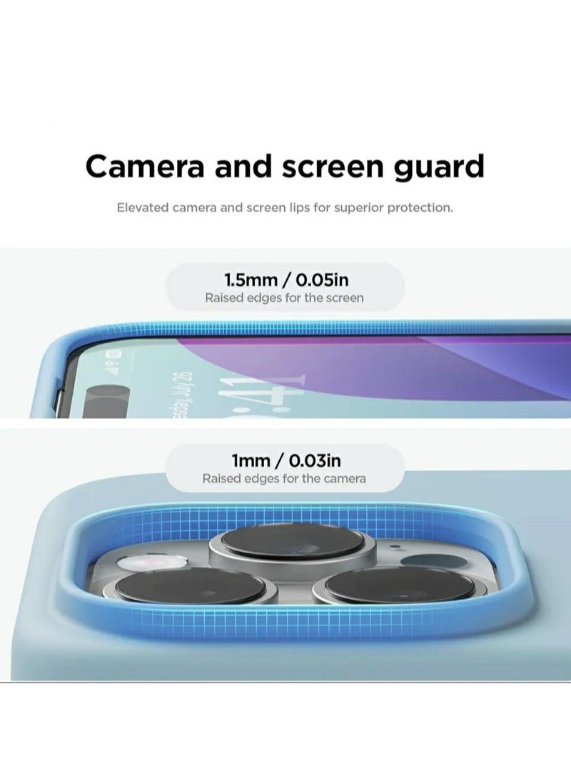 ACLIX Silicone Case Compatible with iPhone 16 Pro, Slim Liquid Silicone Phone Case with 3-Layer Soft Rubber Shockproof TPU Lining, (Sky Blue) - Image 5