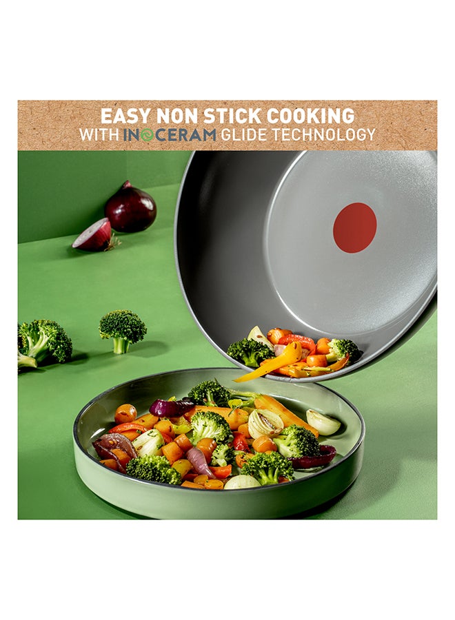 Tefal Renewal Wok Pan 28 Cm Non-Stick Ceramic Coating Eco-Designed Recycled Healthy Cooking Thermo-Signal Safe Cookware Made In France All Stovetops Including Induction Grey - Image 5