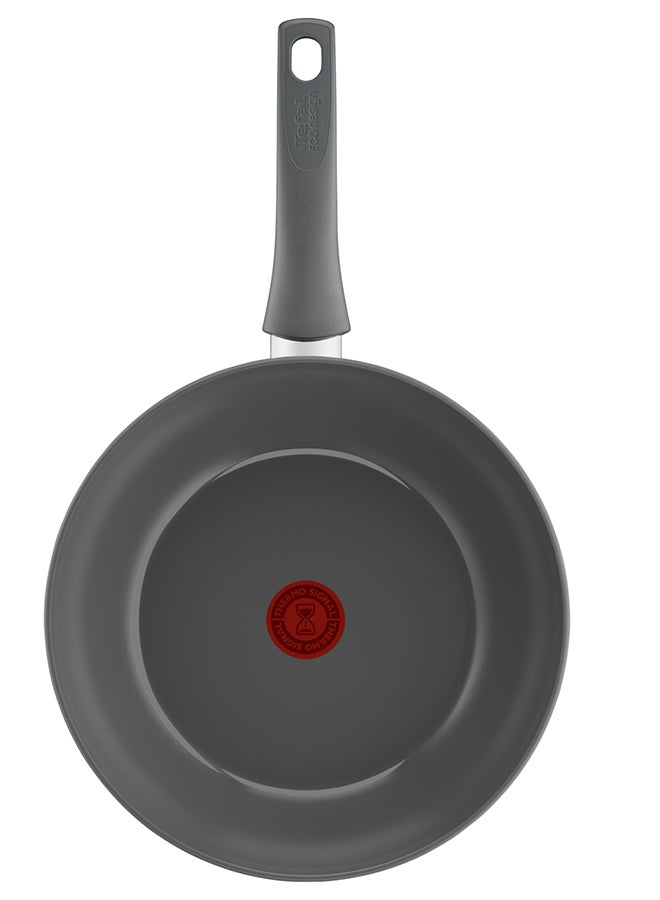 Tefal Renewal Wok Pan 28 Cm Non-Stick Ceramic Coating Eco-Designed Recycled Healthy Cooking Thermo-Signal Safe Cookware Made In France All Stovetops Including Induction Grey - Image 2