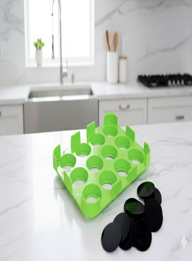 Btop® Cutlet Maker Tray with Multiple Cavities | Perfect Shape Patty & Cutlet Mould | Non-Stick Easy Release Kitchen Tool for Kebabs, Tikkis & Burger Patties (Green) - Image 1