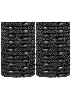 Black Elastic Hair Ties for Women and Girls Funtopia 30 Pcs No Metal No Slip Braided Ponytail Holders for Thick and Medium Hair