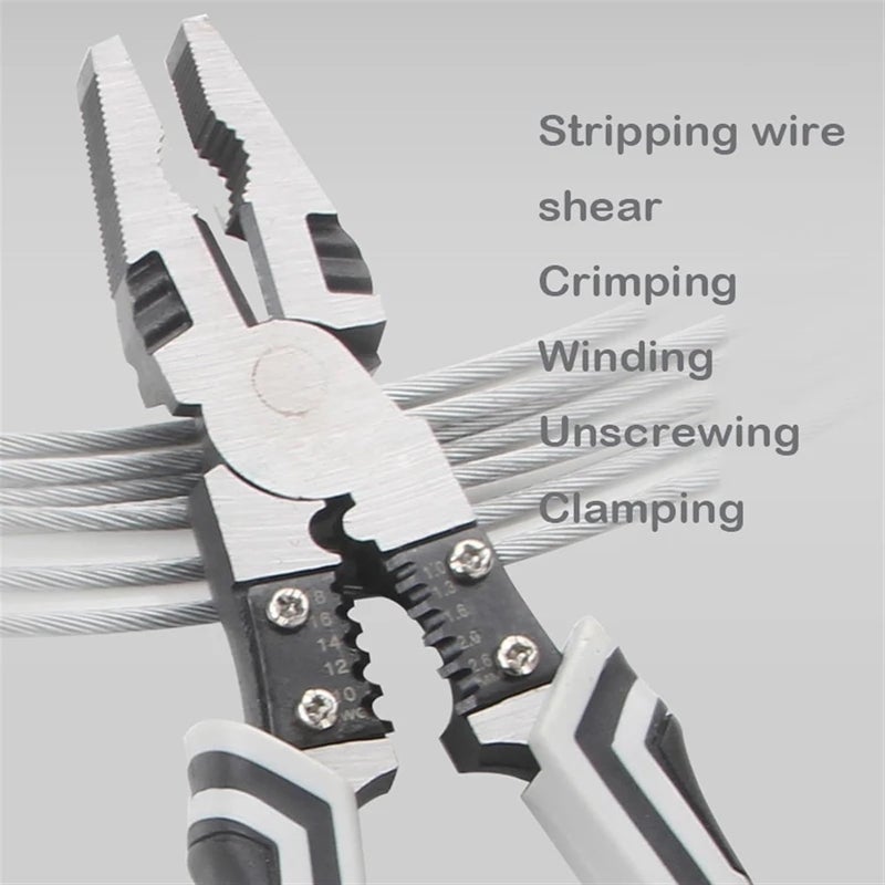 JAGDIV Needle Nose Plier Hardware Combination Pliers with Wire Stripper Universal Diagonal Pliers Tools Screw Gripping Long Nose Crimper - Image 4