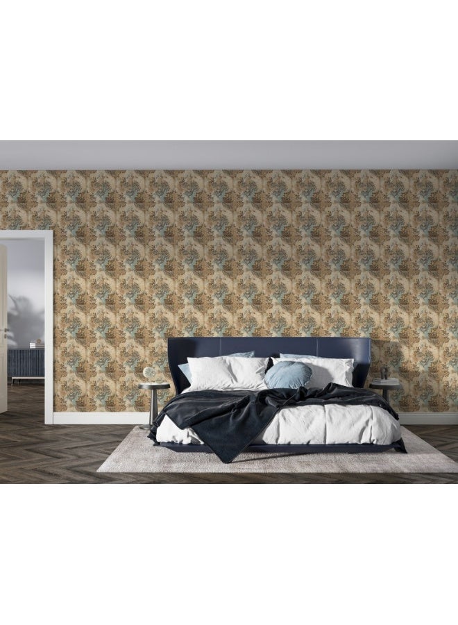 Home Gallery Flower Leaf Watercolor Geometric Pattern Abstract Art Fabric Wallpaper Covers An Area ​​Up To 4.2Mx3M With Adhesive  And Smoothing Tool - Image 4