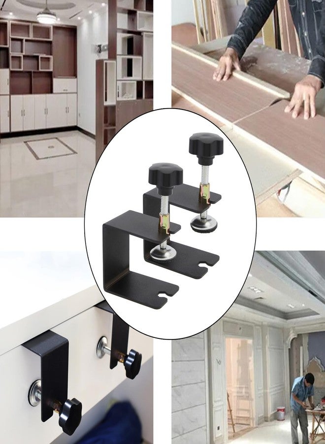 Omninmo Drawer Fixing Clip, Drawer Front Panel Installation Clamp Cabinet Hardware Jig C Clamps Drawer Drill Hole Guide C Clamp for Woodworking Tables Desk Mount, with Big Silicone Protective Pad (2) - Image 2