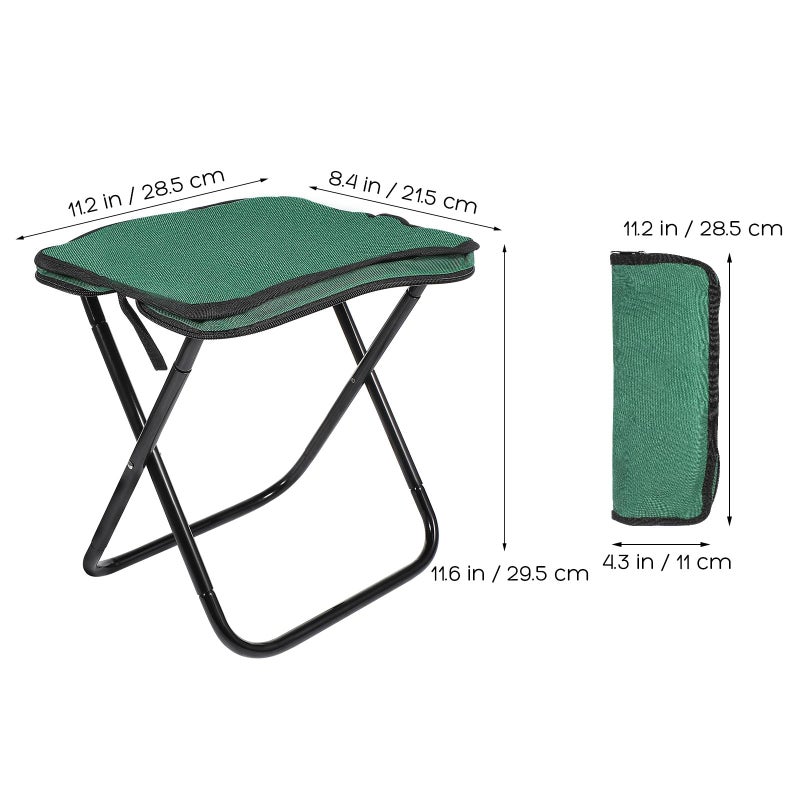 Portable Folding Stool Lightweight Aluminum Alloy Compact Footstool Emerald Seat - Image 4