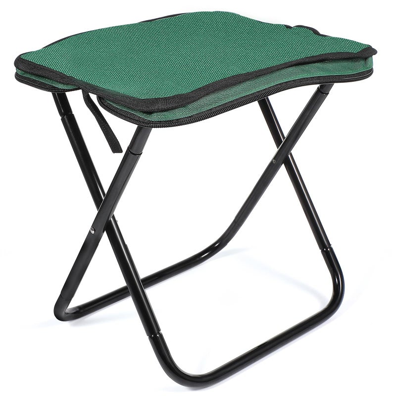 Portable Folding Stool Lightweight Aluminum Alloy Compact Footstool Emerald Seat - Image 2