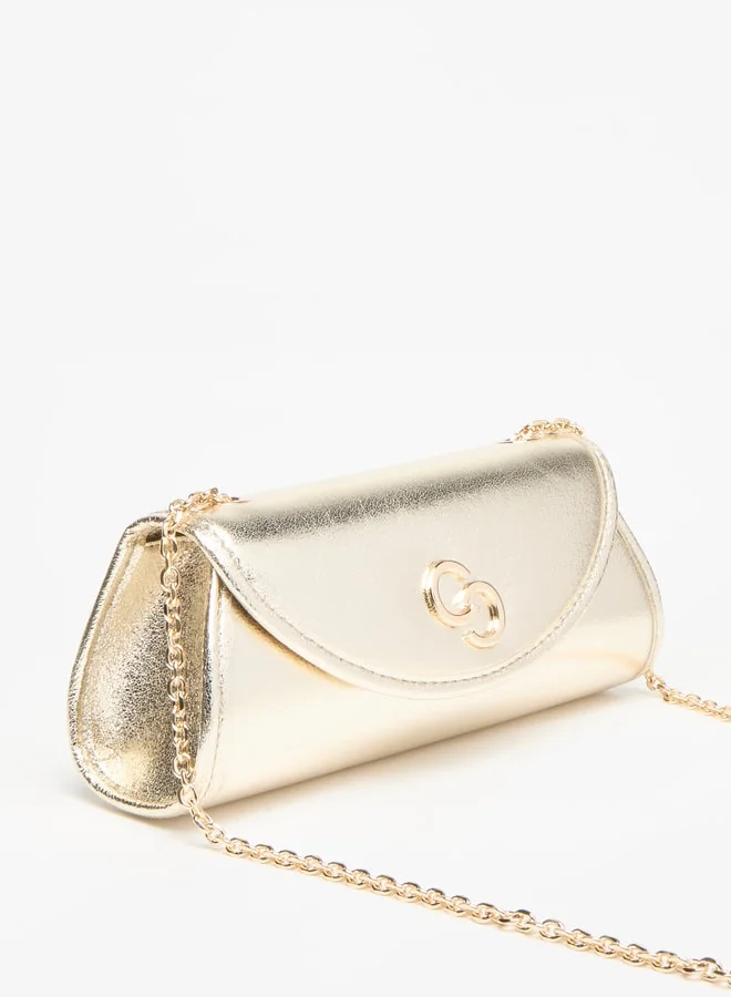 Celeste Textured Crossbody Bag with Chain Strap and Magnetic Closure