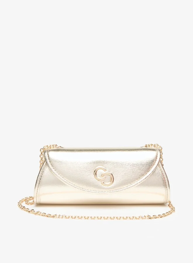 Celeste Textured Crossbody Bag with Chain Strap and Magnetic Closure