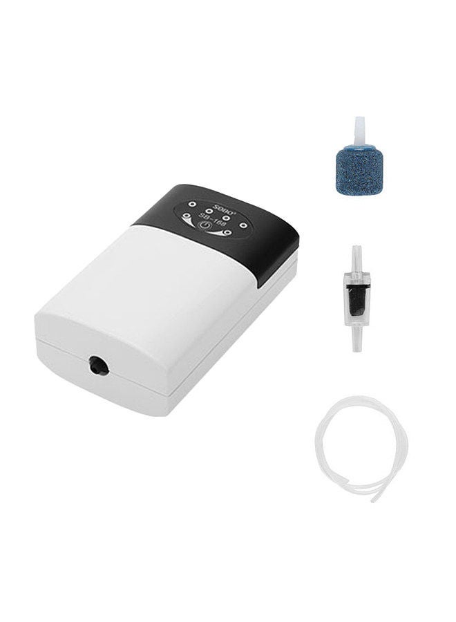Generic Oxygen Pump Fish Tank Oxygenator Aquarium Oxygen Aerator Pond Aerator Air Pump USB Rechargeable Fishing Aerator with Pipe Air Bubble Stone  - Image 1