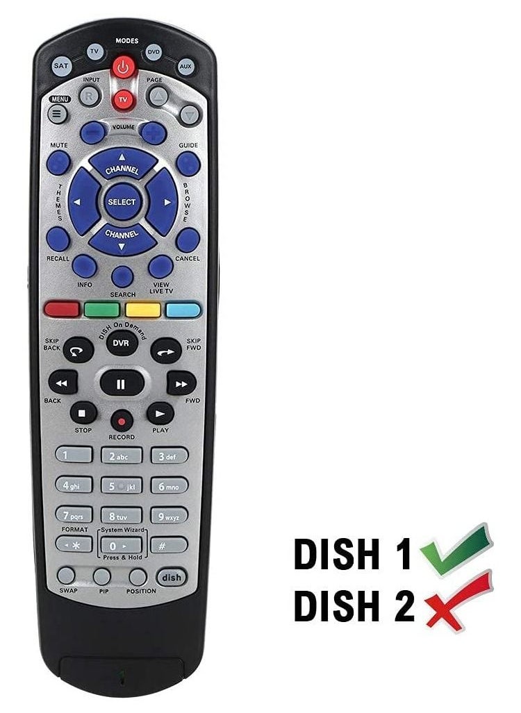 Generic - Universal Replacement Remote Control Compatible for Dish Network 20.1 IR Remote Control TV1 - Image 1