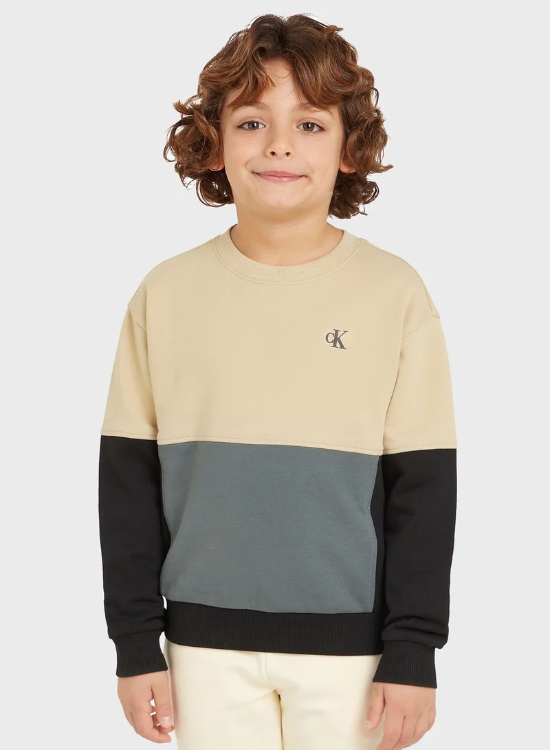 Calvin Klein Jeans Youth Color Block Sweatshirt & Sweatpants Set
