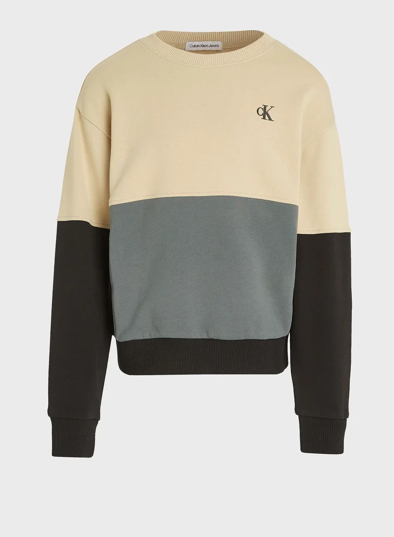 Calvin Klein Jeans Youth Color Block Sweatshirt & Sweatpants Set
