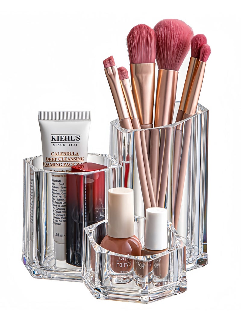 Cosmetic Organizer, Makeup Brush Collection Clear Acrylic, Eyebrow Pencil and Lipstick Storage, Pen Holder - Image 3