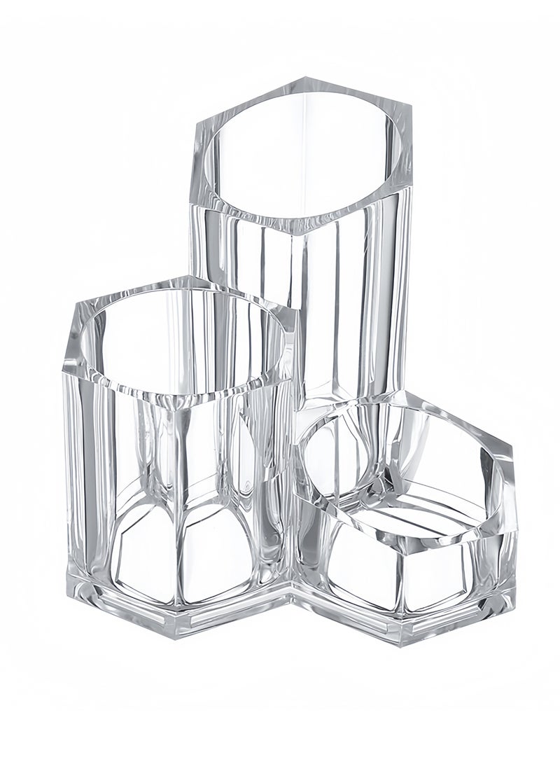 Cosmetic Organizer, Makeup Brush Collection Clear Acrylic, Eyebrow Pencil and Lipstick Storage, Pen Holder - Image 1