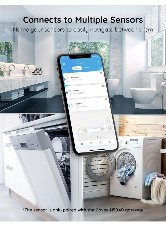 Govee Govee Water Leak Detectors 2 Pack, 100dB Adjustable Audio Alarm Sensor, Sensitive Leak and Drip Alert, for Kitchen Bathroom Basement (Cannot Connect to Wi-Fi Directly)  - Image 3