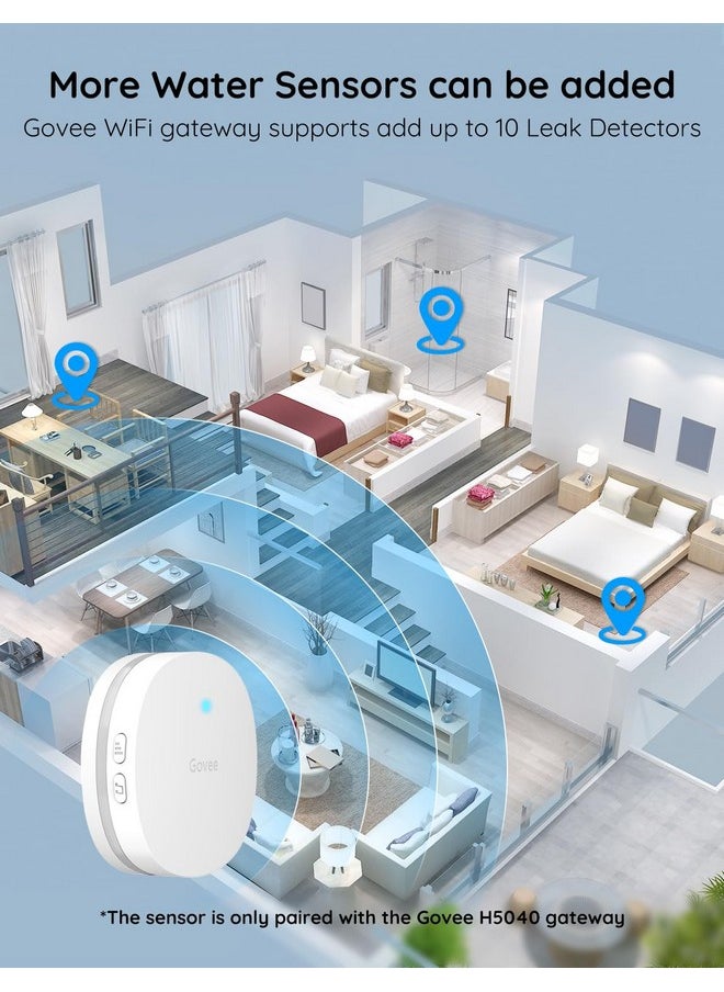 Govee Govee Water Leak Detectors 2 Pack, 100dB Adjustable Audio Alarm Sensor, Sensitive Leak and Drip Alert, for Kitchen Bathroom Basement (Cannot Connect to Wi-Fi Directly)  - Image 1