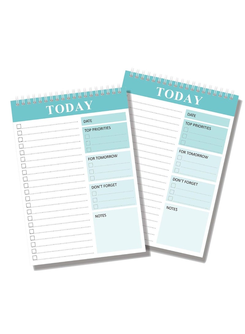 To Do List Notepad, 2 Packs Daily Planner Logbook, Undated to Do List Planning Pad Checklist, Lasting for 104 Days Student Daily To-Do List Planner, 52 Sheets (7 X 10) - Image 1