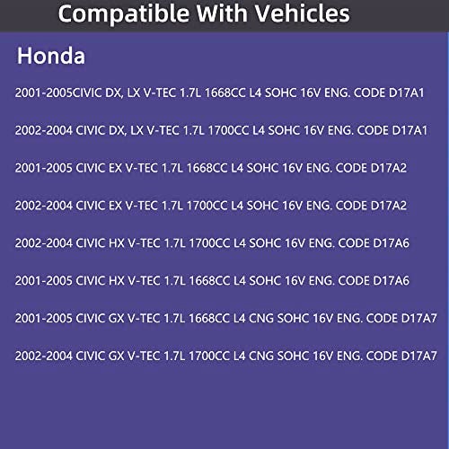 RICHWEI طقم حشوة غطاء صمام المحرك VS50606R لسيارة هوندا سيفيك 2001-2005 1.7L DX, LX, EX, HX, GX V-TEC D17A1 D17A2 D17A6 D17A7, 2001 2002 2003 2004 2005, 01 02 03 04 05 - Image 2