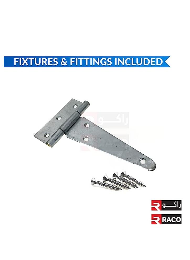 RACO RACO MS Steel Hinge T Type Heavy Duty Metal Hinges Ideal for External Use On Gate Doors Shed Doors and Barn Doors Pack Of 2 Pcs - Image 3