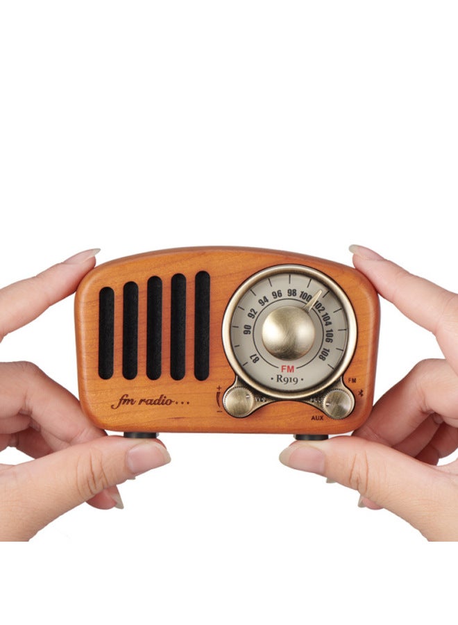 Neutral Mini Wooden Bluetooth Speaker Radio Wooden Audio Card Retro Electronic Products New - Image 2