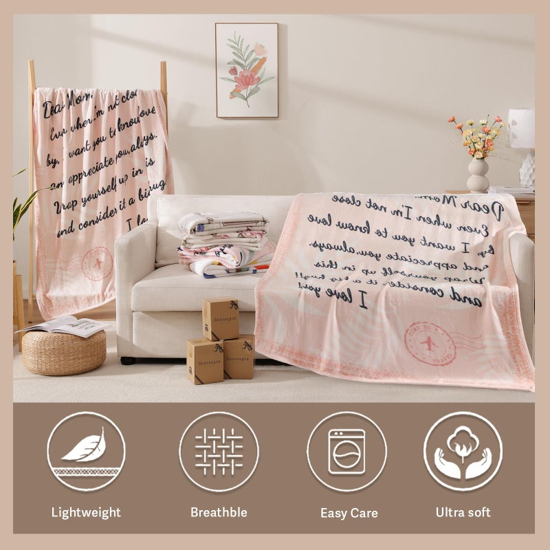 Geniospin Throw Blanket For Mom Birthday Gifts From Daughter Son  Dear Mom Blanket For Christmas  Super Soft Flannel Throw Blanket For Couch Bed Sofa  Warm And Cozy - Image 4