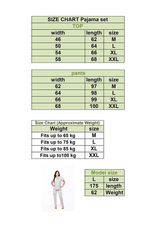 Generic - Women’s Summer Pajama Set – Cute Cat Print, Short Sleeve Top with Buttons & Comfy Pants - Image 1