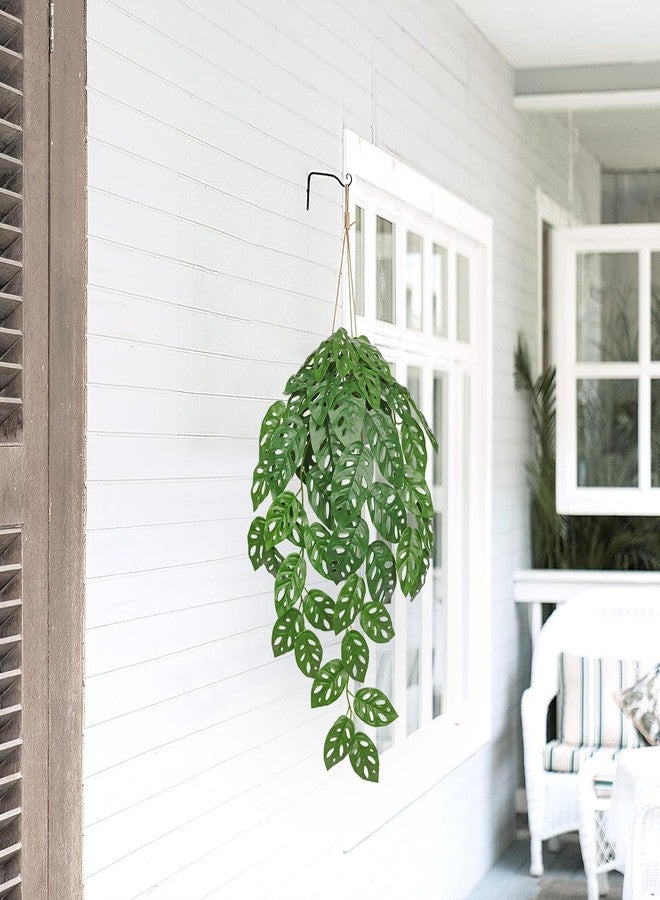 GnFlus Faux Hanging Plants 28" Fake Hanging Plants Artificial Decor Small Hanging Plant with Pot Artificial Hanging Plants Indoor for Bedroom Wall Bathroom Shelf Outdoor Monstera Plant Hanging Vines Decor - Image 5